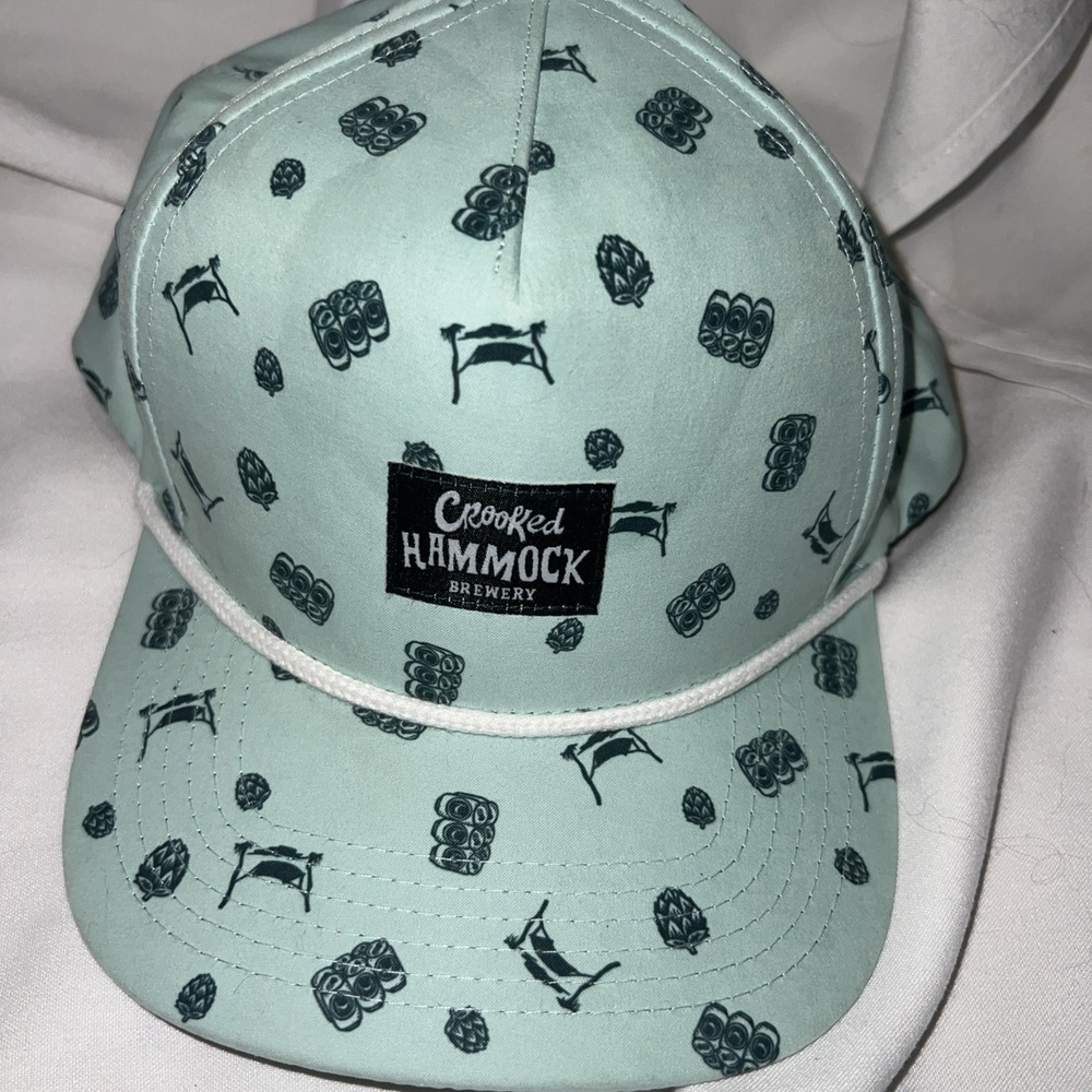 Crooked Hammock unisex Hat Cap white Rope Style NWOT green unique beercollector